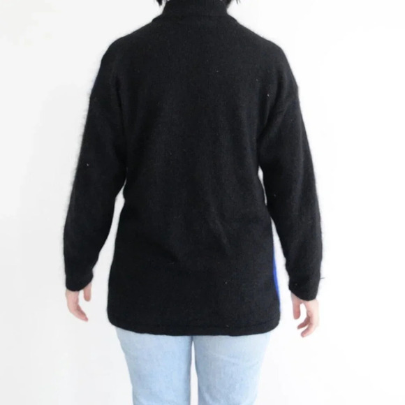 Vintage Braemar by Jeremy Scott Black &  Neon 58% Silk 10% Angora Sweater L - Picture 3 of 12